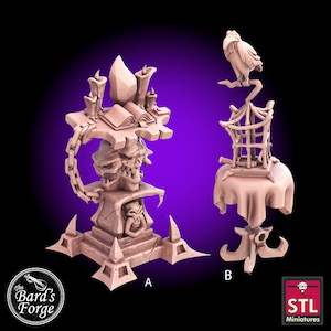 Wizard Sorcerer Witch Sorceress Table Props 3D Resin Printed 28-32mm Tabletop Fantasy Gaming D&D Pathfinder Frostgrave  STL Miniatures