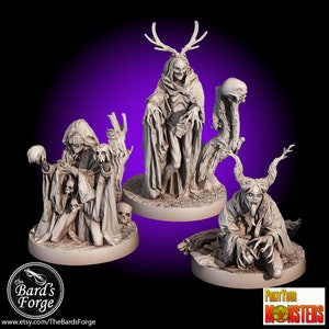 Witches of Hecuba&#39;s Coven 2nd Group • Print Your Monsters • 3D RESIN Printed 28-32mm • Miniature •Tabletop Fantasy Gaming • D&D