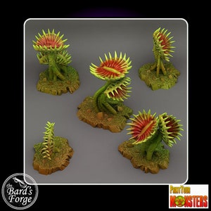 5pc Set Giant Carnivorous Plant 3D RESIN Printed 28-32mm Tabletop Scatter Terrain Fantasy Gaming D&D Pathfinder Frostgrave