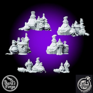 6pc Set of Magical Potions Lab 3D Resin Printed Scatter Terrain Tabletop Fantasy Gaming D&D Pathfinder Dark Fantasy Frostgrave Cast N Play