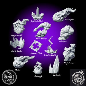 Endless Spell Set 3D Resin Printed Scatter Terrain Tabletop Fantasy Gaming D&D Pathfinder Dark Fantasy Frostgrave Age of Sigmar Cast N Play