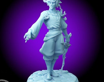 Oleander The Dryad Rouge • Fighter •Twin Goddess • Miniature • 3D Resin Printed 28-32mm 75MM • Tabletop Fantasy Gaming • D&D