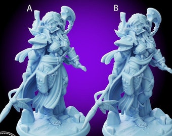 Exodite • Warrior • Twin Goddess • Miniature • 3D Resin Printed 28-32mm • Tabletop Fantasy Gaming • D&D