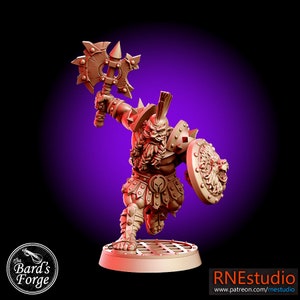 Arratos Warrior 3D imprimé résine 28-32 mm Miniature de table Fantasy Gaming D&D Pathfinder Frostgrave Starfinder RN Estudio