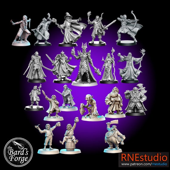 19pc Set Lord of the Rings Inspired Miniature 3D Resin Printed | Etsy