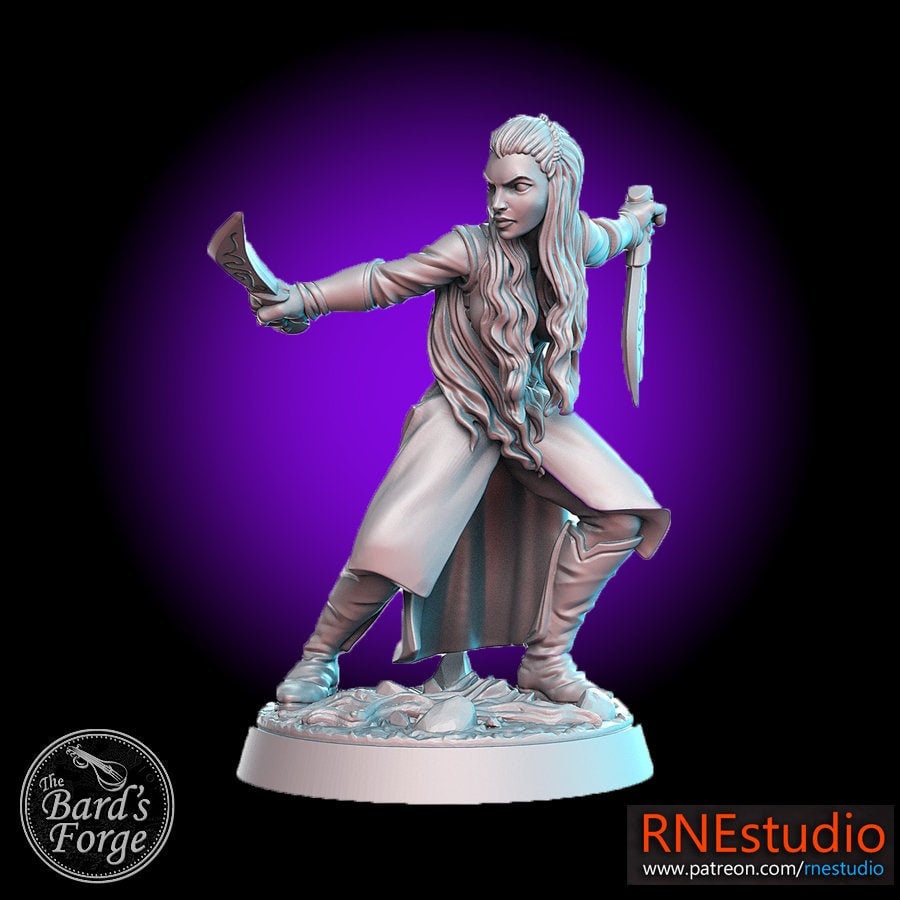 Aurielle Female Elf Warrior Ranger Fighter Rogue 32mm Scale Mini D&D RN Estudio Pathfinder