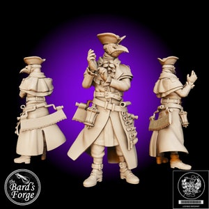 Human Plague Doctor Healer Medic 3D Resin Printed 28-32mm Tabletop Fantasy Gaming D&D Pathfinder Frostgrave  Kingdom of Tiradom