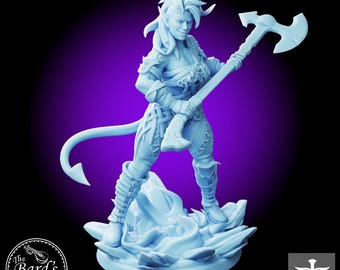 Charla Tiefling • Warrior • Twin Goddess • Miniature • 3D Resin Printed 28-32mm • Tabletop Fantasy Gaming • D&D