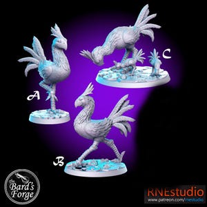 Lot de 4 Chuco-Strider classiques JRPG miniatures 3D imprimées en résine 28-32 mm sur table Fantasy Gaming D&D Pathfinder Frostgrave RN Estudio