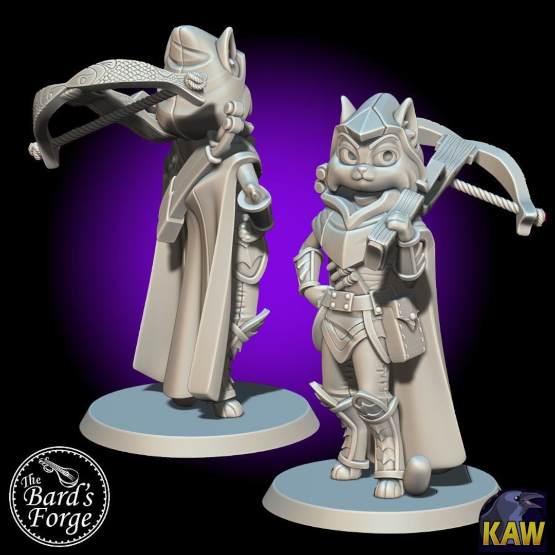 Ranger Female Cat • Tabaxi • Catfolk • KAW • Miniature • 3D Resin