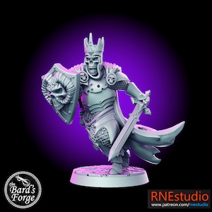 Bonythan Lich King Skeleton Undead Warrior Mini 3D Resin Printed 28-32mm Tabletop Fantasy Gaming D&D Pathfinder Frostgrave  RNEstudio