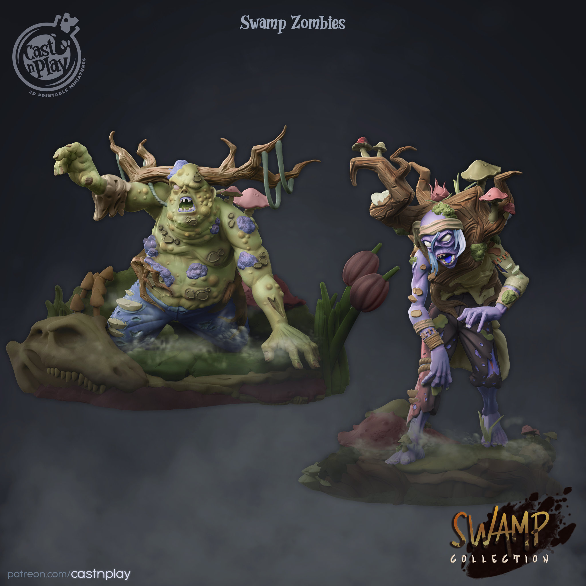 スワンプゾンビーズ Swamp (Zombies) Print - Original Magic Art