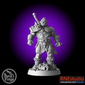 Nadug Half Orc Brute • RN Estudio • 3D Resin Printed 28-32mm • Tabletop Fantasy Miniature • Gaming • D&D Dungeons and Dragons
