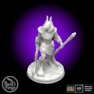 Egyptian Anubis Warrior w/ Khopesh & Poleaxe 3D RESIN Printed 28-32mm Tabletop Fantasy Gaming DND Pathfinder Empire of the Scorching Sands