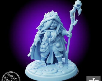 Leaf Goblin Druid • Mage •Twin Goddess • Miniature • 3D Resin Printed 28-32mm 75MM • Tabletop Fantasy Gaming • D&D
