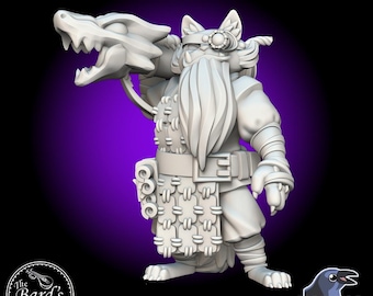 Persian Artificer Male Catfolk • Tabaxi • Cat • KAW • Miniature • 3D Resin Printed 28-32mm • Tabletop Fantasy Gaming • D&D • Pathfinder
