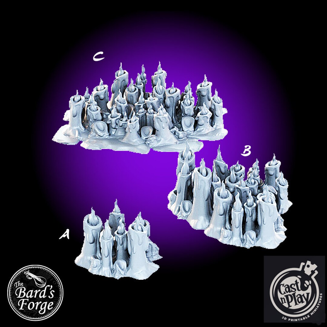 Candles 5 PC Set 3D Resin Printed Scatter Terrain Tabletop Fantasy Gaming D&D Pathfinder Dark