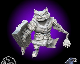 Persian Cleric Male Catfolk • Tabaxi • Cat • KAW • Miniature • 3D Resin Printed 28-32mm • Tabletop Fantasy Gaming • D&D • Pathfinder