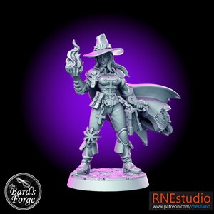 Female Vampire Hunter Witcher Salome Miniature 3D Resin Printed 28-32mm Tabletop Fantasy Gaming D&D Pathfinder Frostgrave  RN Estudio