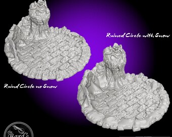 Ruined Statue Circle 3D Printed 28-32mm Scatter Terrain Fantasy Tabletop Gaming D&D Frostgrave Pathfinder    SW Legion Wintertide