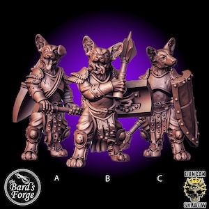 Corgi Folk Warriors Fighters Miniature 3D Resin Printed 28-32mm Tabletop Fantasy Gaming D&D Pathfinder Frostgrave  Mordhiem Duncan Shadow