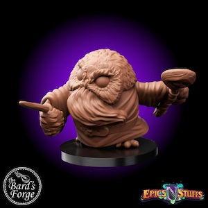 Owlkin Wizard • Epics N Stuffs • Resin 3D Printed • 28-32mm Tabletop Miniature • Fantasy Gaming • D&D • Dungeons and Dragons