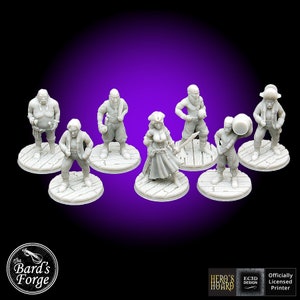 7pc Set Pirate Sailors • Hero&#39;s Hoard • Miniature • 3D RESIN Printed 28-32mm • Tabletop Fantasy Gaming • D&D •Dungeons and Dragons