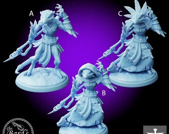 Lizardfolk Shaman • Warrior • Twin Goddess • Miniature • 3D Resin Printed 28-32mm • Tabletop Fantasy Gaming • D&D
