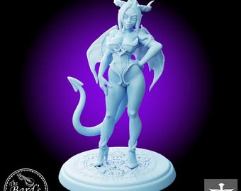 Stacy • Succubus • Twin Goddess • Miniature • 3D Resin Printed 28-32mm • Tabletop Fantasy Gaming • D&D