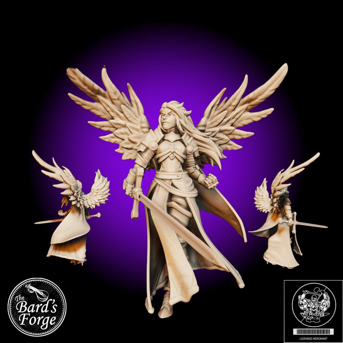 Aasimar Female Paladin Miniature 3D Resin Printed 28-32mm | Etsy