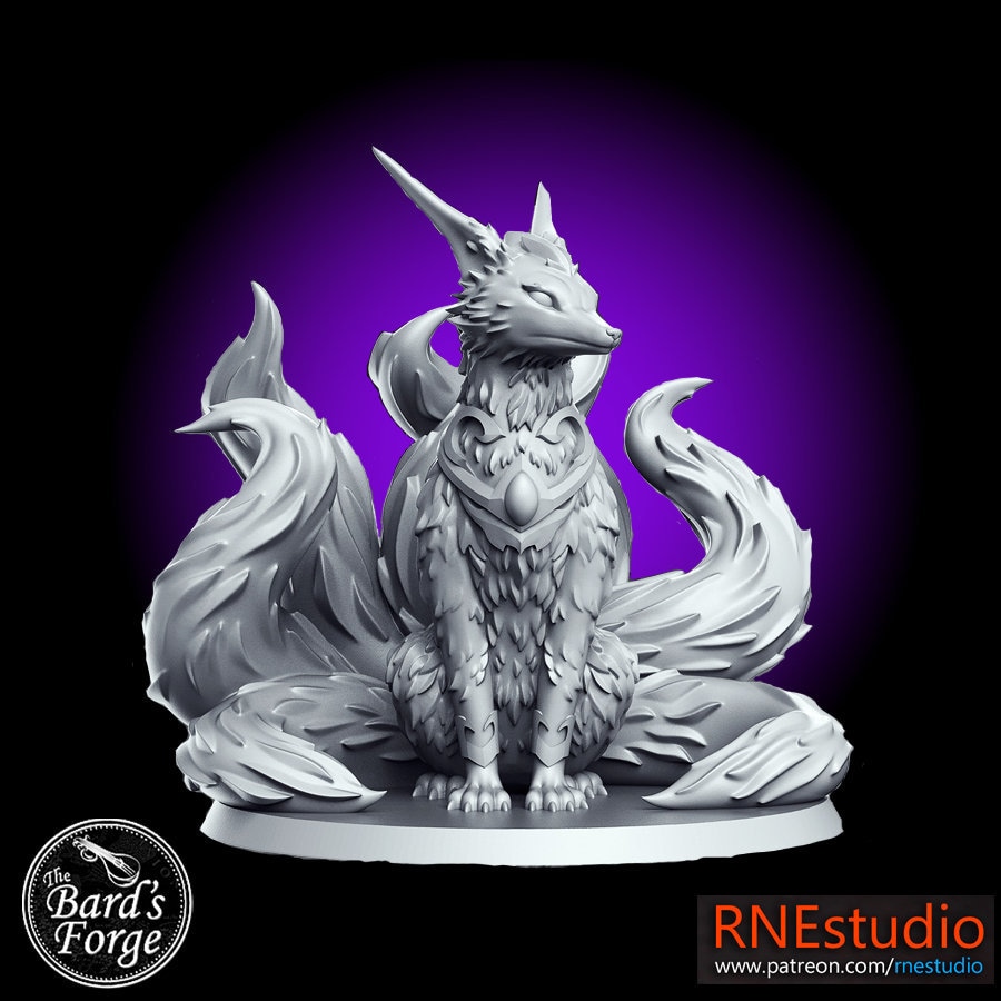 Tsune 9 Tails Fox Kitsune • RN Estudio • Miniature • 3D Resin