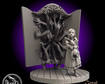Little Girl Dark Child Miniature 3D Resin Printed 28-32mm Tabletop Fantasy Gaming D&D Pathfinder Frostgrave Great Grimoire