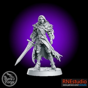Lydia The Lioness Female Warrior Miniature 3D Resin Printed 28-32mm Tabletop Fantasy Gaming D&D Pathfinder Frostgrave  RN Estudio