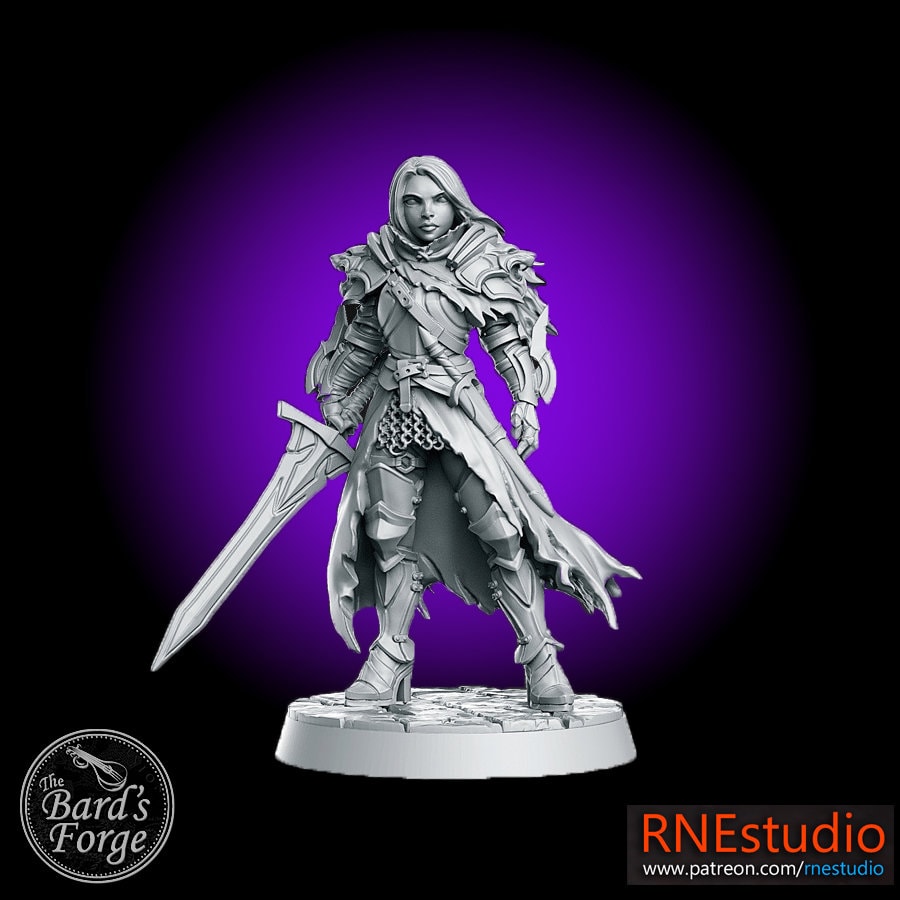 Lydia The Lioness Female Warrior Miniature 3D Resin Printed 28-32mm T…
