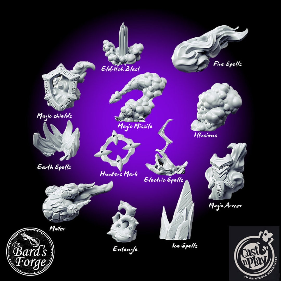 Endless Spell Set 3D Resin Printed Scatter Terrain Tabletop Fantasy Gaming D&D Pathfinder Dark