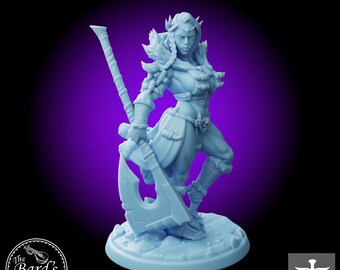 Orc Queen • Twin Goddess • Miniature • 3D Resin Printed 28-32mm 75MM • Tabletop Fantasy Gaming • D&D