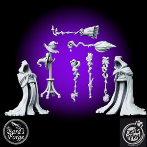 8pc Set of Magical Wizard Props 3D Resin Printed Scatter Terrain Tabletop Fantasy Gaming D&D Pathfinder Dark Fantasy Frostgrave Cast N Play