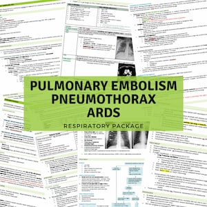 Pulmonary Embolism, Pneumothorax & ARDS