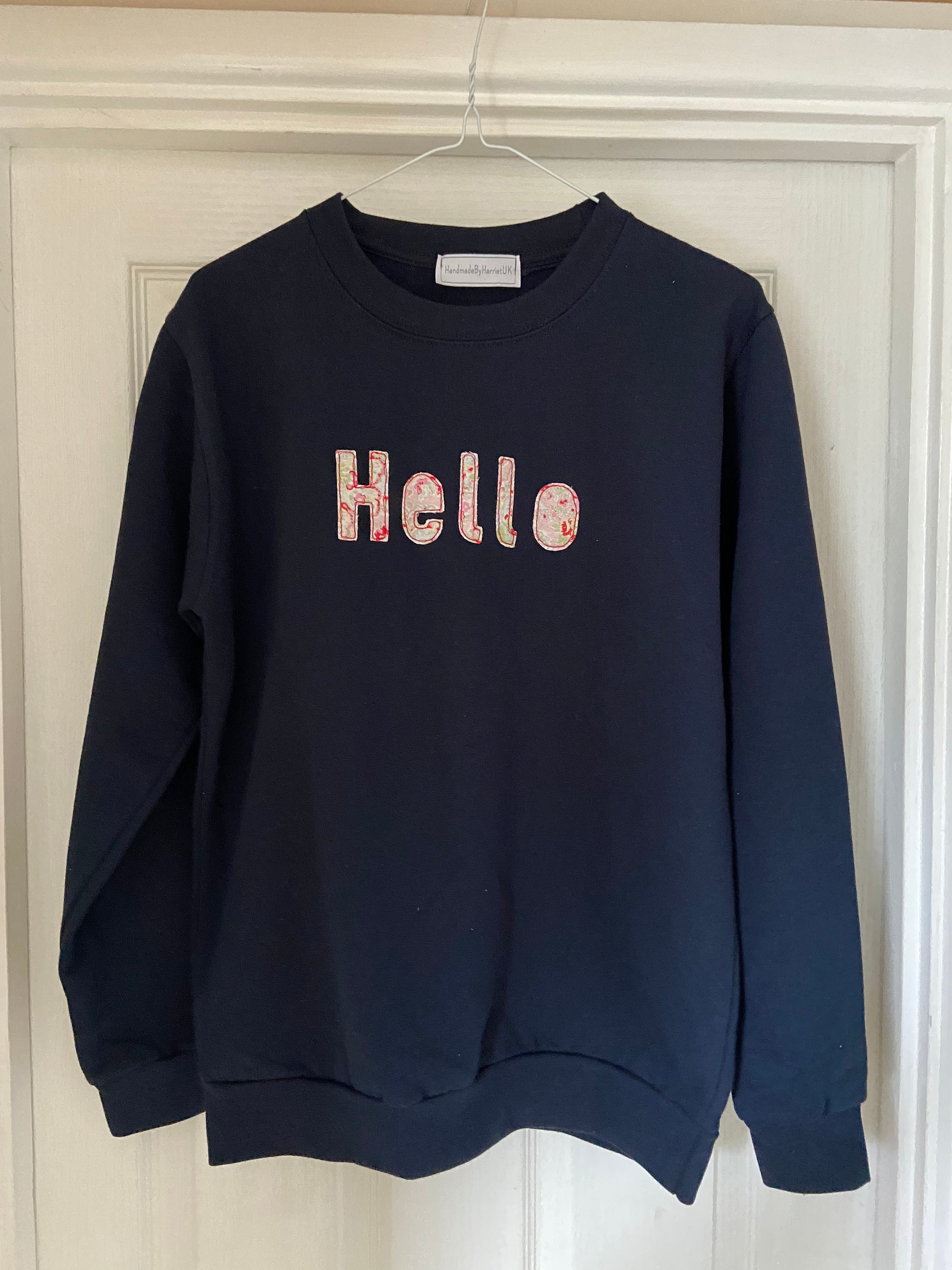 Hello Paisley Embroidered Jumper Size Small 8/10 Machine Etsy