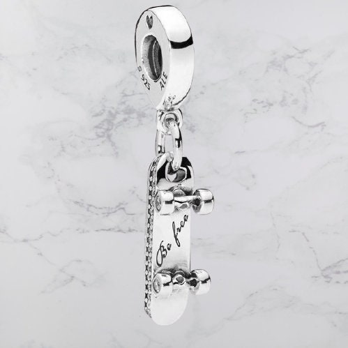 Pandora Be Free Skateboard Dangle Charm 797206CZ Charms for | Etsy