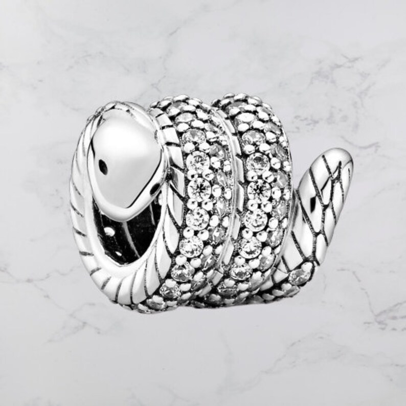 Pandora Sparkling Wrapped Snake Charm 799099C01 Charms for Etsy