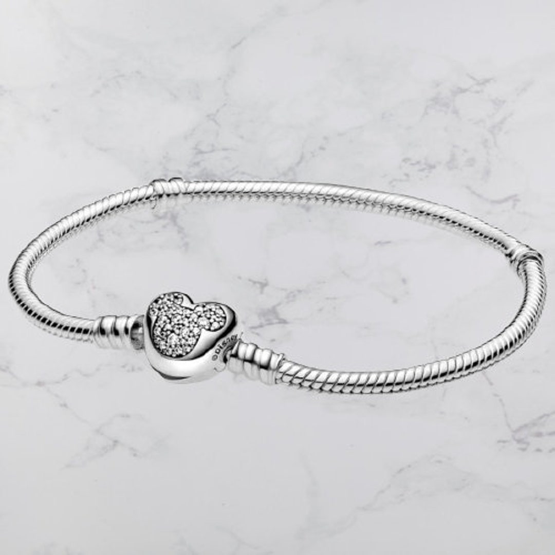 Pandora Bracelet Disney Mouse Heart Clasp Snake Chain - Etsy