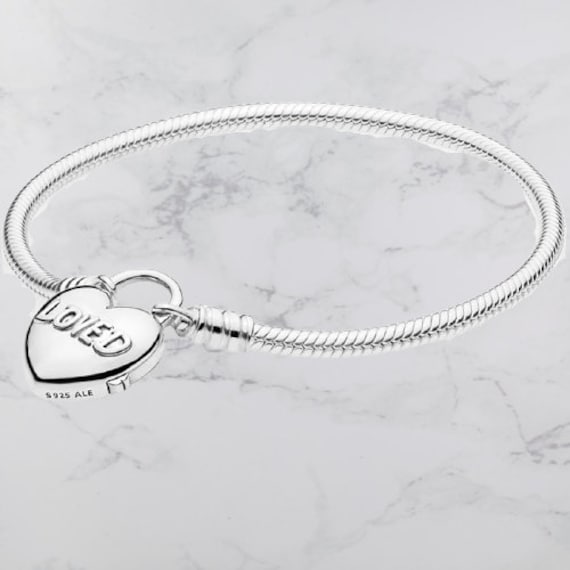 Pandora Moments Heart Clasp Snake Chain Bracelet