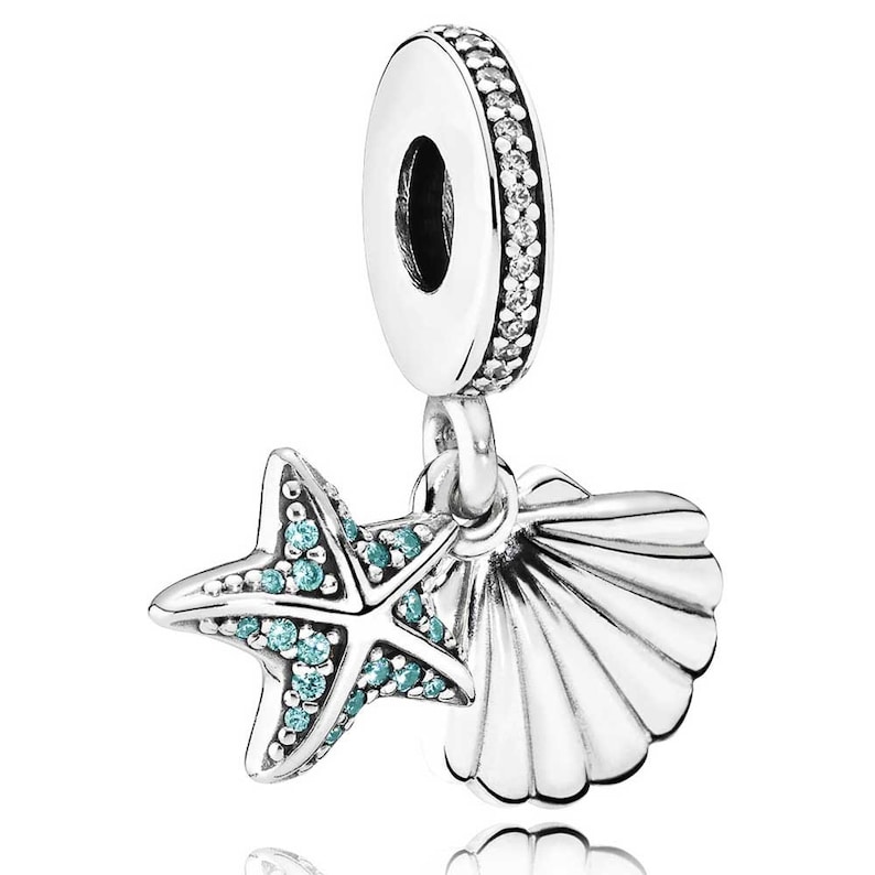 PANDORA Starfish and Sea Shell Dangle Charm Charms for - Etsy UK