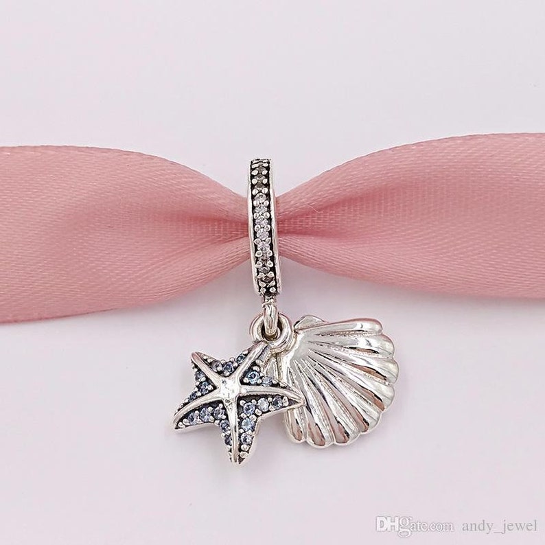 PANDORA Seashell and Starfish dangle charm bead fully | Etsy