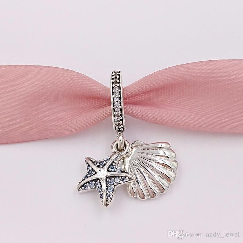 PANDORA Seashell and Starfish dangle charm bead fully Etsy