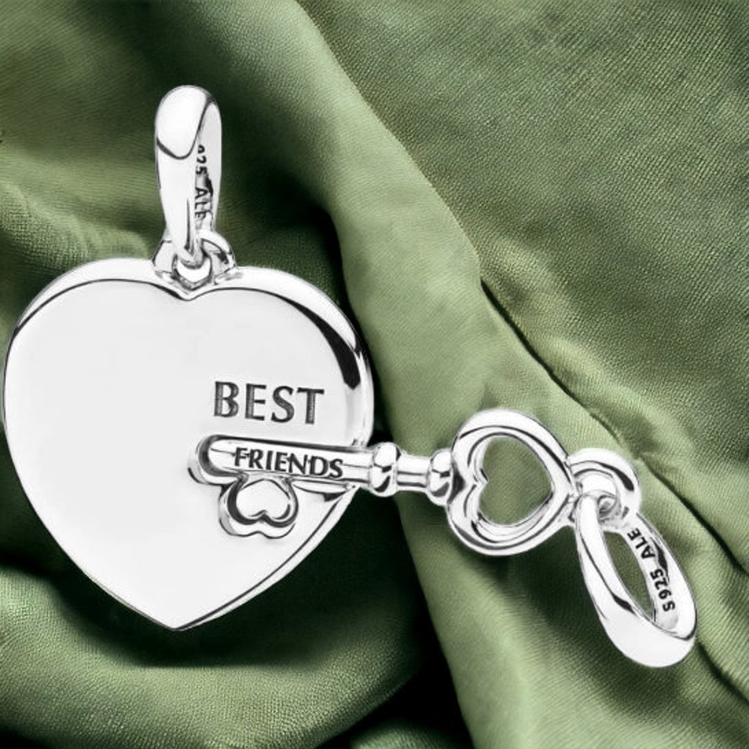 Pandora Best Friends Heart And Key Pendant Charm S925 Ale 925 - Etsy 日本