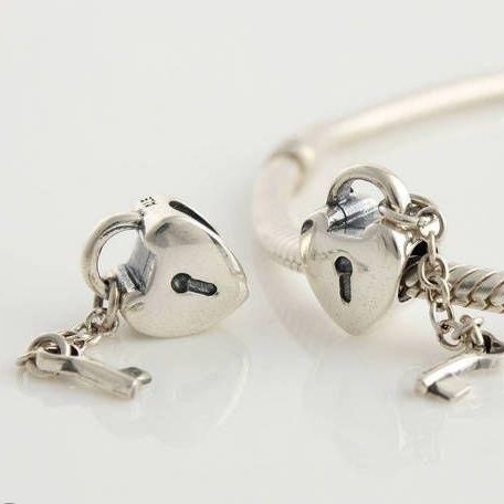 Sterling Silver Bead Bracelet Charm Heart Locket - PG93765