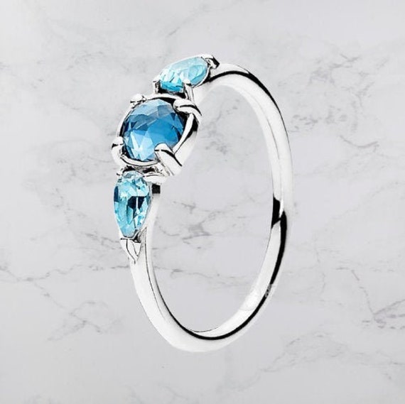 Anillo de de Anillo Azul Escarcha - Etsy España