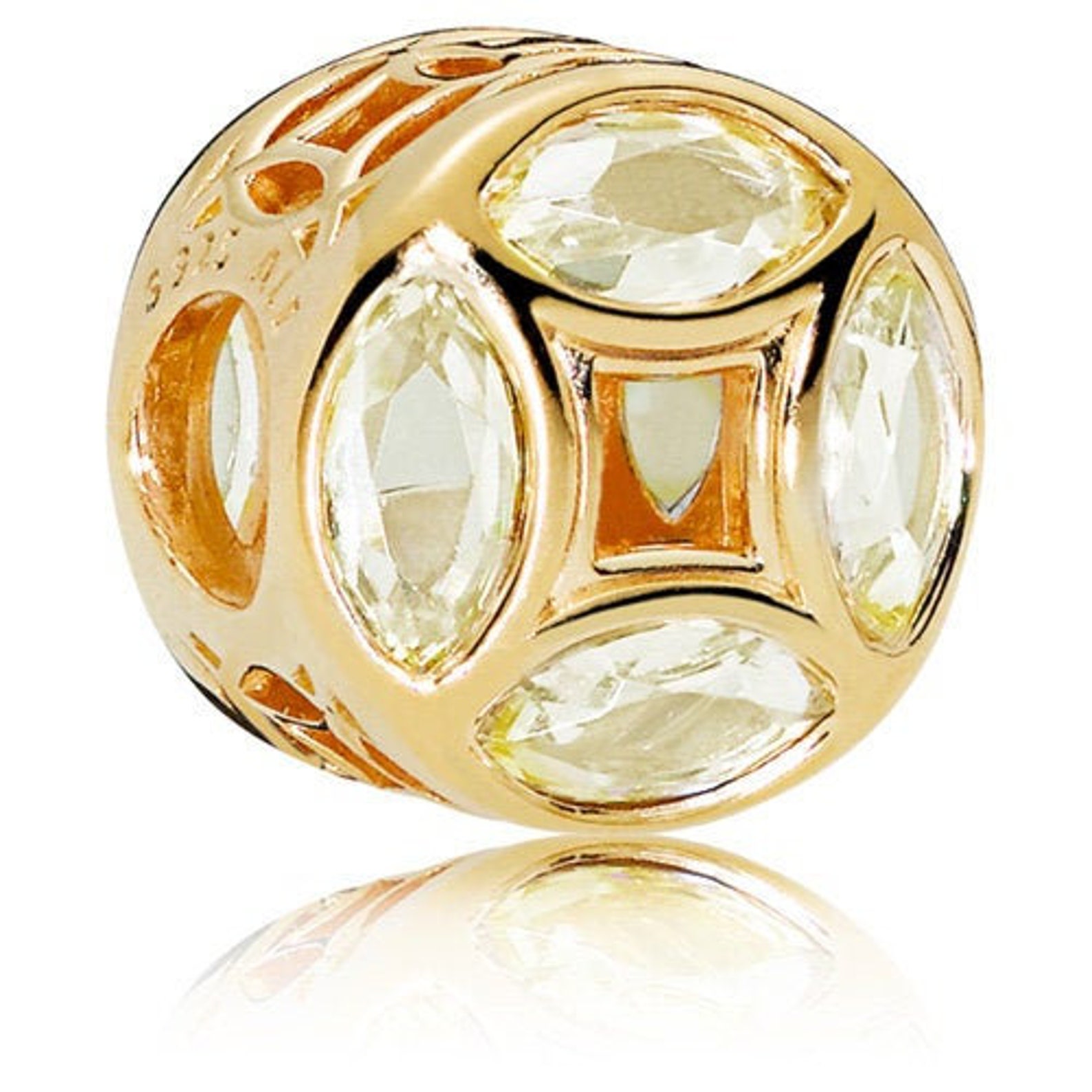 Pandora Charms Gold Charm Shine Gold Fortune Coin 767821CSY Etsy UK